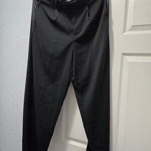 Women's High-Rise Satin Side Striped Straight Trousers Size 8